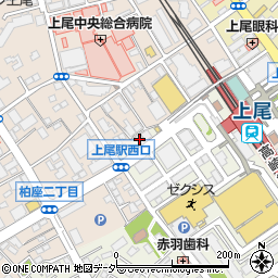 てんとうむし上尾駅前周辺の地図