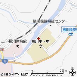 塩尻市　公民館楢川公民館周辺の地図