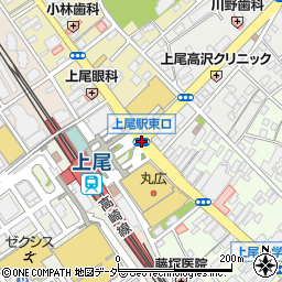 上尾駅東口周辺の地図