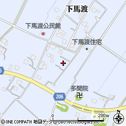 茨城県稲敷市下馬渡周辺の地図