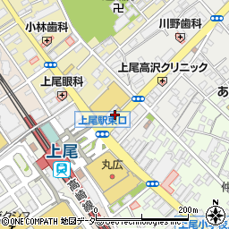 松屋上尾東口店周辺の地図