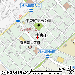 埼玉県春日部市中央3丁目8周辺の地図