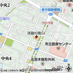 埼玉県春日部市中央周辺の地図