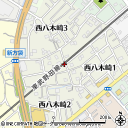 埼玉県春日部市西八木崎周辺の地図