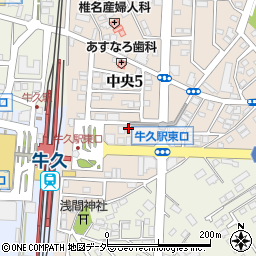 しちりん牛久店周辺の地図