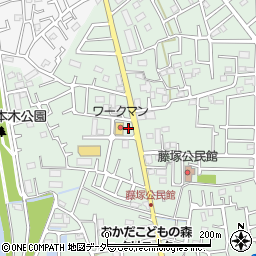 ワークマン春日部藤塚店駐車場周辺の地図