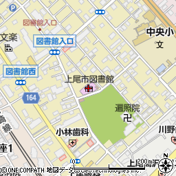 上尾市図書館周辺の地図