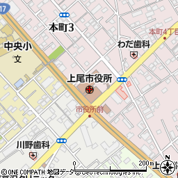 上尾市役所周辺の地図
