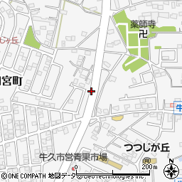 茨城県牛久市田宮町周辺の地図