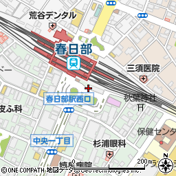 春日部駅西口公衆トイレ周辺の地図
