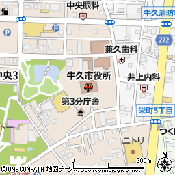 茨城県牛久市周辺の地図