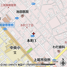 埼玉県上尾市本町3丁目周辺の地図