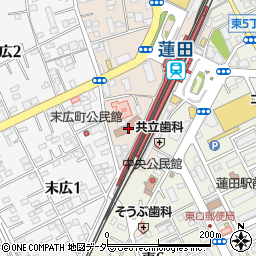 蓮田オークプラザ駅前温泉周辺の地図
