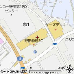 コメリパワー野田店周辺の地図