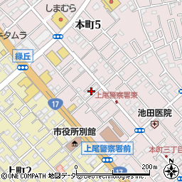 上尾市営再開発住宅周辺の地図