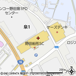 コメリパワー野田店周辺の地図