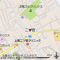 埼玉県上尾市二ツ宮周辺の地図