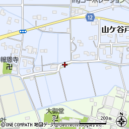 埼玉県川島町（比企郡）山ケ谷戸周辺の地図