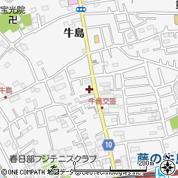 埼玉県春日部市牛島206周辺の地図