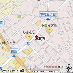埼玉県上尾市本町5丁目周辺の地図