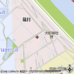 千葉県野田市莚打周辺の地図
