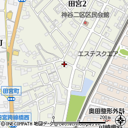 茨城県牛久市田宮周辺の地図