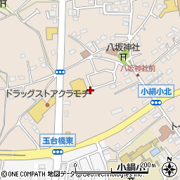 茨城県つくばみらい市小絹周辺の地図
