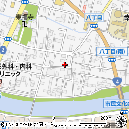 埼玉県春日部市八丁目233-1周辺の地図