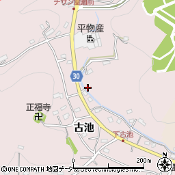 埼玉県入間郡越生町古池周辺の地図