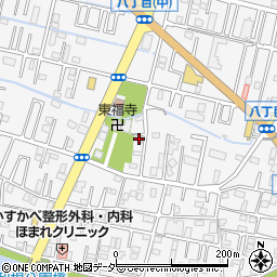 埼玉県春日部市八丁目318周辺の地図
