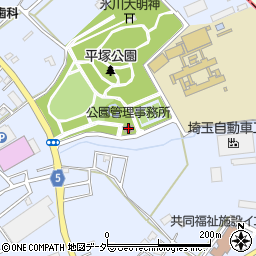 上尾市役所　平塚公園周辺の地図