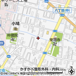 埼玉県春日部市八丁目300周辺の地図