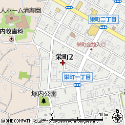埼玉県春日部市栄町2丁目周辺の地図