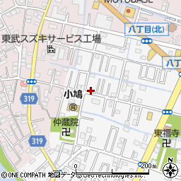 埼玉県春日部市八丁目505-1周辺の地図