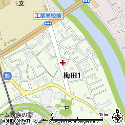 埼玉県春日部市梅田1丁目周辺の地図