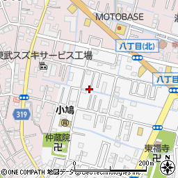 埼玉県春日部市八丁目533-15周辺の地図