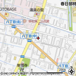 埼玉県春日部市八丁目477周辺の地図