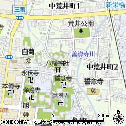 福井県大野市中荒井町1丁目1210周辺の地図