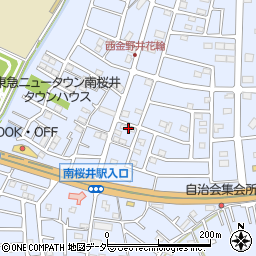 埼玉県春日部市西金野井393周辺の地図