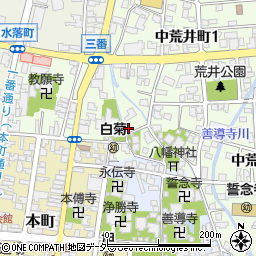 福井県大野市中荒井町1丁目1610周辺の地図