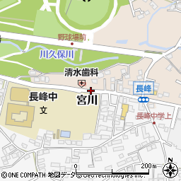 長峰中学前周辺の地図