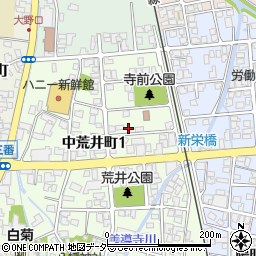 福井県大野市中荒井町1丁目306周辺の地図