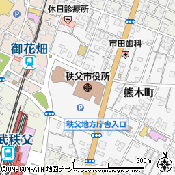 埼玉県秩父市周辺の地図