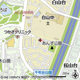 埼玉県東松山市白山台周辺の地図