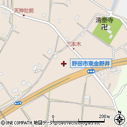 千葉県野田市東金野井周辺の地図