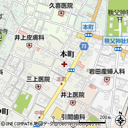 埼玉県秩父市本町周辺の地図