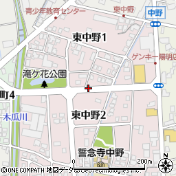 福井県大野市東中野周辺の地図