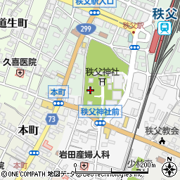 秩父神社境内観光トイレ周辺の地図