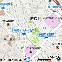 駅西口公園トイレ周辺の地図