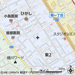 埼玉県桶川市東周辺の地図